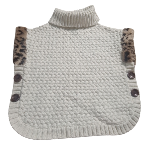 Aspen Kids Ivory Turtle Neck Sweater Vest Poncho Size 5/6years - Picture 1 of 6